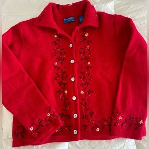 Karen Scott Vintage Wool Christmas Sweater Petite Large